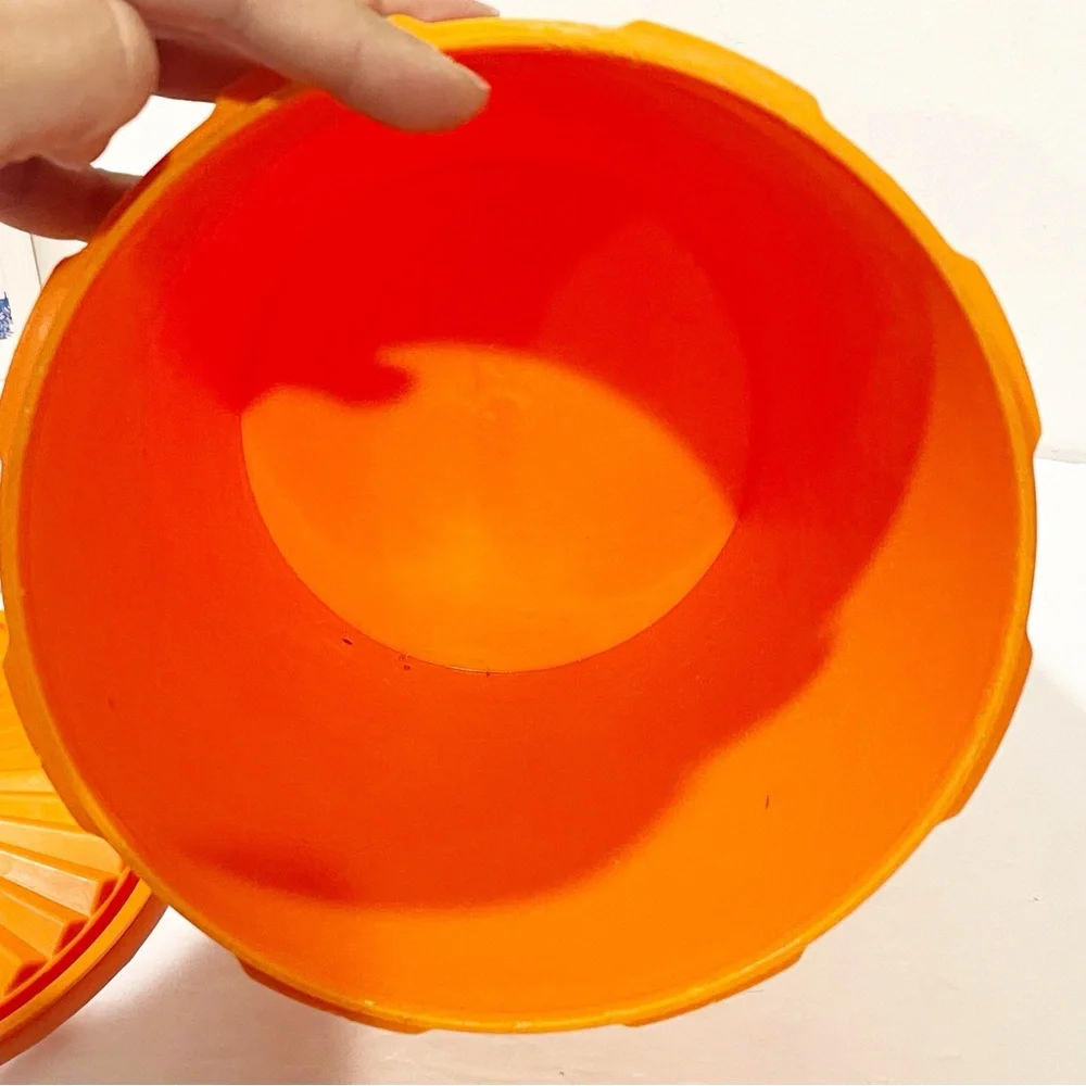 Vintage Tupperware Orange Servilier Canister Large Storage Container‎ With Lid